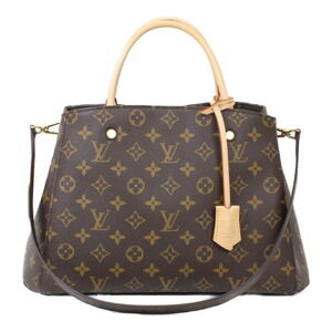 Louis Vuitton Montaigne Monogram Bag Beige Tan handbag shoulder strap